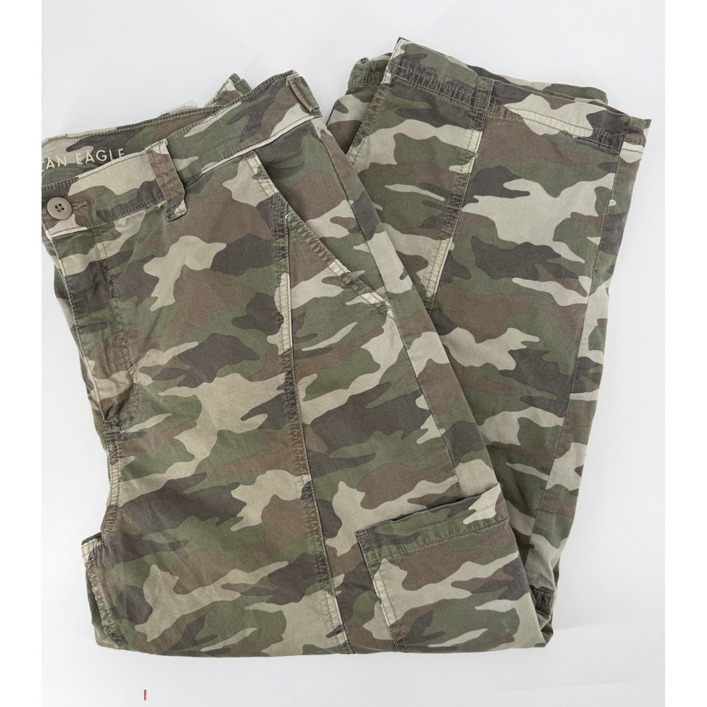 American Eagle Outfitters Women’s Camo Cargo Trousers - Green & Brown